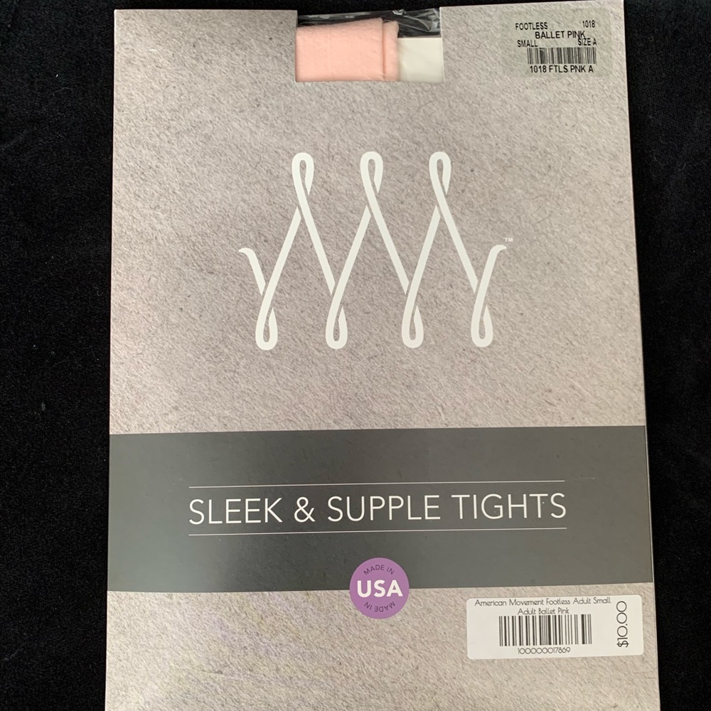 American Sleek & Supple Movement Ladies Footless Tights BALLET PINK